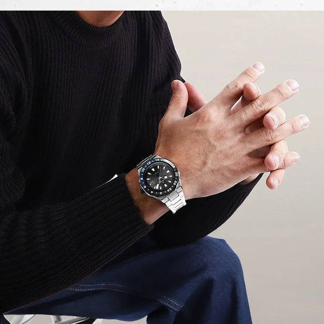 NAVIFORCE Relógio Masculino de Luxo Esportivo Quartz com Calendário Luminoso em Aço Inoxidável à Prova D'água