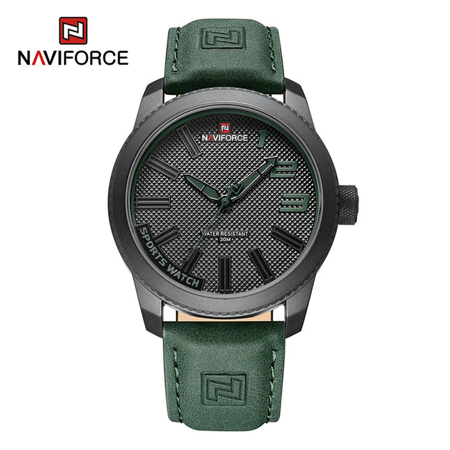 Relógio Masculino de Pulso Popular NAVIFORCE Militar Esportivo à Prova D'água e Choque em Couro Relógio Masculino Casual da Moda Relógio Masculino
