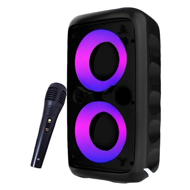 Portable Wireless Karaoke Bluetooth Speaker Subwoofer with Microphone FM Radio LED Lamp TWS Sound Box Music Machine Caixa De Som