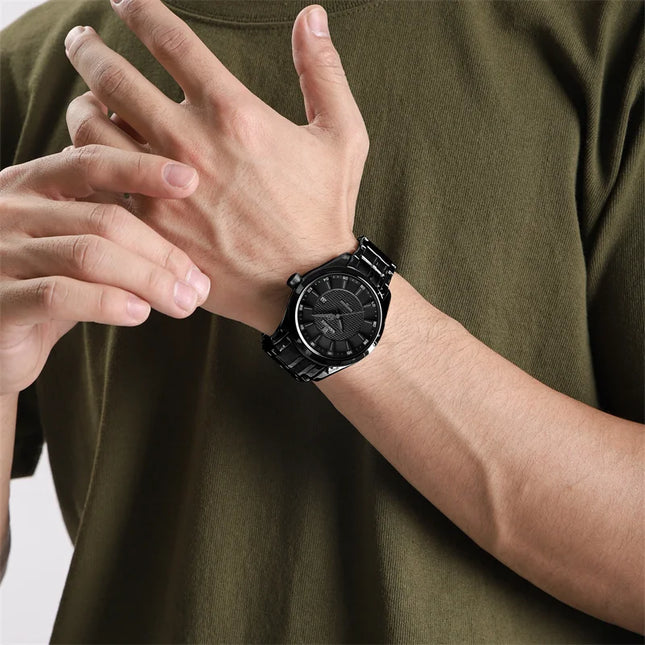 Relógio Masculino NAVIFORCE de Marca Superior, Impermeável, Quartzo, Casual de Negócios, Pulseira de Aço Inoxidável, Data, Relógio Masculino