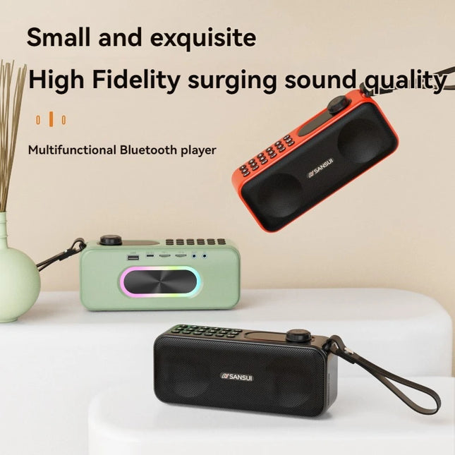 SANSUI F59 Wireless Bluetooth Speaker RGB Player Portable Elderly FM Radio 3600mAh Battery Life Outdoor Sports Caixa De Som