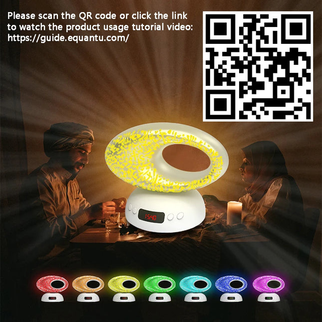 Quran Azan Clock Islamic Muslim Koran Bright Night Light Lamp Holy Bluetooth Speaker Portable Wireless Arab Ramadan Caixa De Som