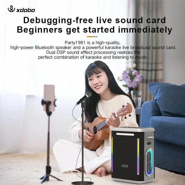 XDOBO Party 1981 300W High-power Bluetooth Speaker Outdoor Waterproof Portable Karaoke Party Bass Speaker Caixa De Som 30000mAh